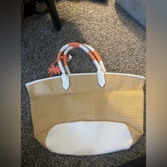 Victoria's Secret Tan and Orange Beach Life Tote - Picture 2 of 2